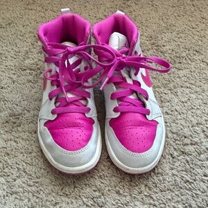 Nike Kids White and Hot Pink High-Top Sneakers